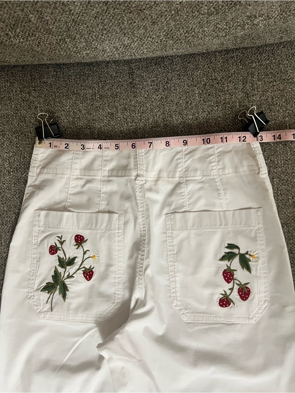 Maeve White Wide-Leg High-Rise Jeans with Patch Pockets - Picture 3 of 7